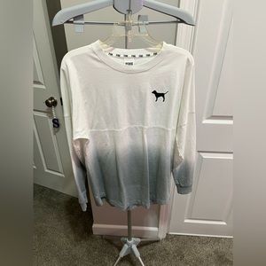 Victoria Secret White & Blue Long Sleeve Shirt Size XS NWT